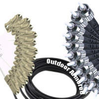 12 Fiber Outdoor Armored Patch Cord LC/UPC-ST/UPC OM2 50/125 Multimode
