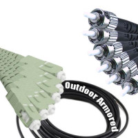 6 Fiber Outdoor Armored Patch Cord SC/UPC-ST/UPC OM1 62.5/125 MMF