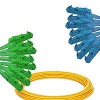 8 Fiber E2000/APC to E2000/UPC Patch Cord OS2 9/125 Singlemode