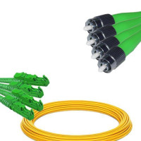 4 Fiber E2000/APC to FC/APC Patch Cord OS2 9/125 Singlemode