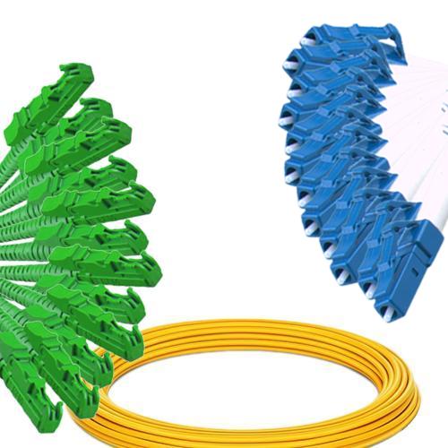12 Fiber E2000/APC to LC/UPC Patch Cord OS2 9/125 Singlemode