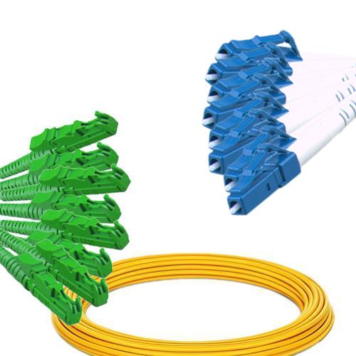 8 Fiber E2000/APC to LC/UPC Patch Cord OS2 9/125 Singlemode