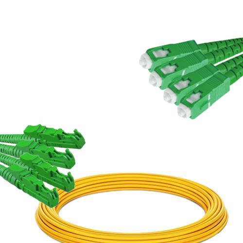 4 Fiber E2000/APC to SC/APC Patch Cord OS2 9/125 Singlemode
