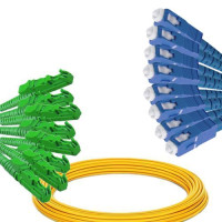 8 Fiber E2000/APC to SC/UPC Patch Cord OS2 9/125 Singlemode