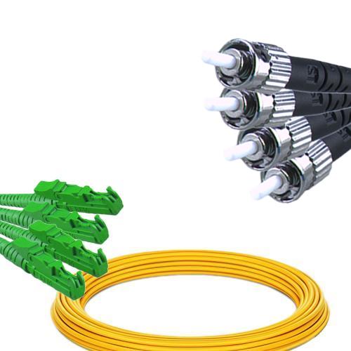 4 Fiber E2000/APC to ST/UPC Patch Cord OS2 9/125 Singlemode