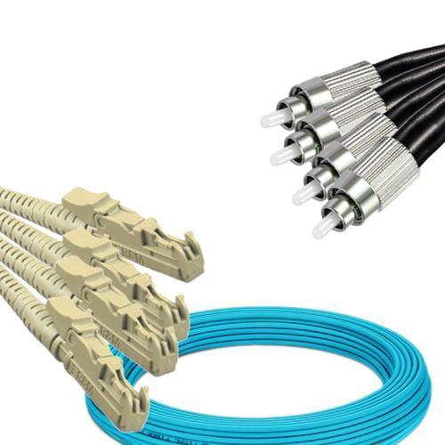 4 Fiber E2000/UPC to FC/UPC Patch Cord OM3 50/125 Multimode
