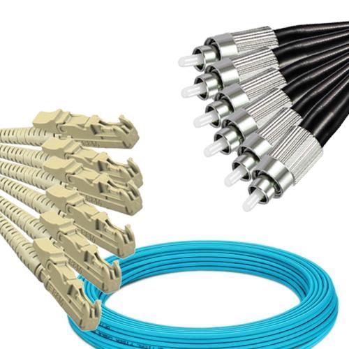 6 Fiber E2000/UPC to FC/UPC Patch Cord OM3 50/125 Multimode