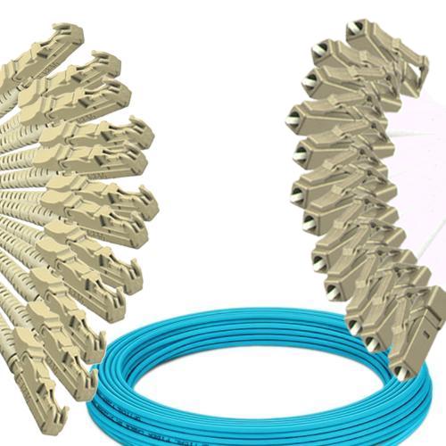 12 Fiber E2000/UPC to LC/UPC Patch Cord OM4 50/125 Multimode