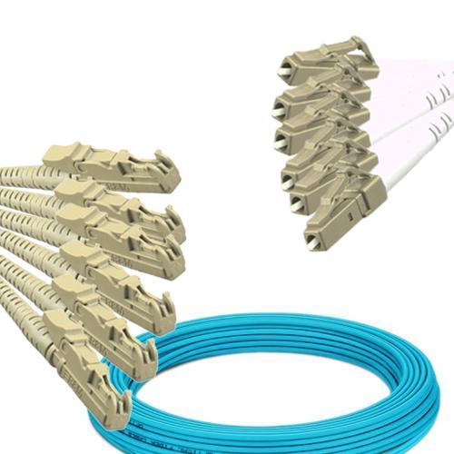 6 Fiber E2000/UPC to LC/UPC Patch Cord OM4 50/125 Multimode