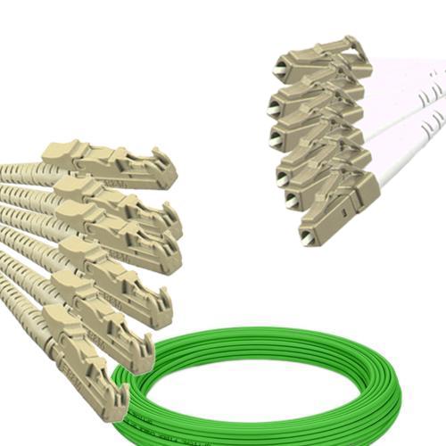 6 Fiber E2000/UPC to LC/UPC Patch Cord OM5 50/125 Multimode