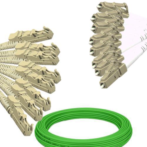 8 Fiber E2000/UPC to LC/UPC Patch Cord OM5 50/125 Multimode