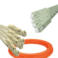 4 Fiber E2000/UPC to SC/UPC Patch Cord OM1 62.5/125 Multimode