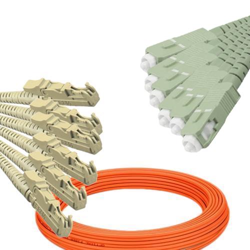 6 Fiber E2000/UPC to SC/UPC Patch Cord OM1 62.5/125 Multimode
