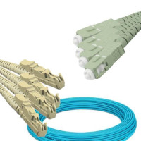 4 Fiber E2000/UPC to SC/UPC Patch Cord OM3 50/125 Multimode