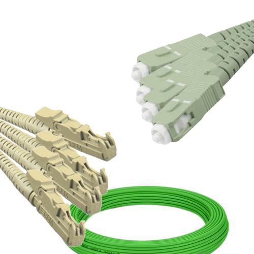 4 Fiber E2000/UPC to SC/UPC Patch Cord OM5 50/125 Multimode