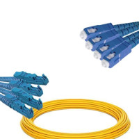 4 Fiber E2000/UPC to SC/UPC Patch Cord OS2 9/125 Singlemode