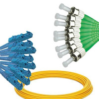 8 Fiber E2000/UPC to ST/APC Patch Cord OS2 9/125 Singlemode