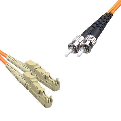 E2000/UPC to ST/UPC Patch Cord OM1 62.5/125 Multimode Duplex