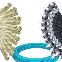 12 Fiber E2000/UPC to ST/UPC Patch Cord OM3 50/125 Multimode