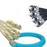 4 Fiber E2000/UPC to ST/UPC Patch Cord OM4 50/125 Multimode
