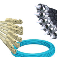 6 Fiber E2000/UPC to ST/UPC Patch Cord OM4 50/125 Multimode