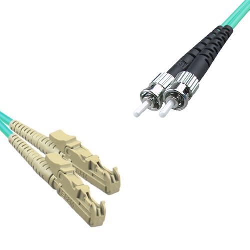 E2000/UPC to ST/UPC Patch Cord OM4 50/125 Multimode Duplex