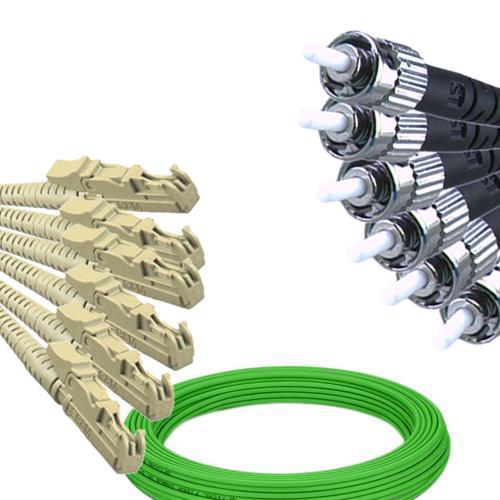 6 Fiber E2000/UPC to ST/UPC Patch Cord OM5 50/125 Multimode