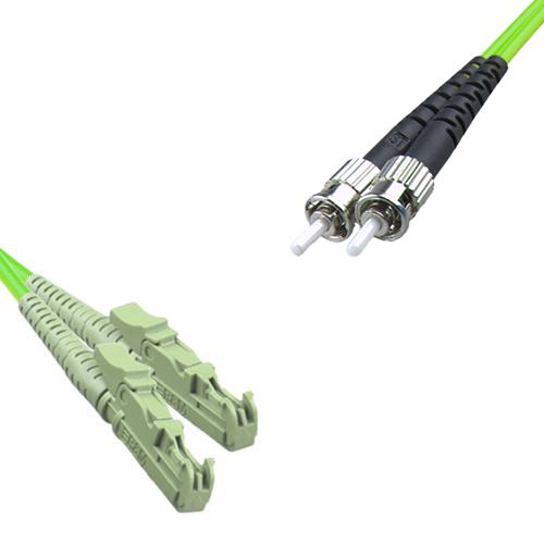E2000/UPC to ST/UPC Patch Cord OM5 50/125 Multimode Duplex