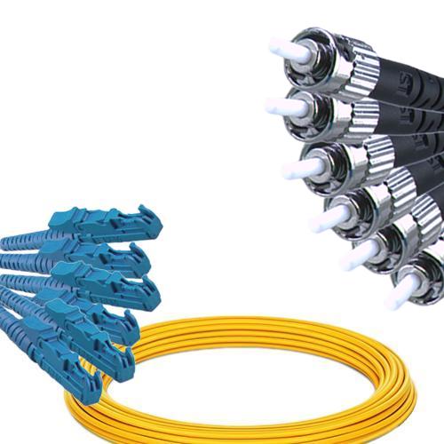 6 Fiber E2000/UPC to ST/UPC Patch Cord OS2 9/125 Singlemode