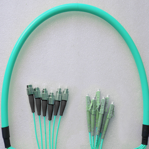 6 Fiber FC/UPC to LC/UPC Patch Cord OM3 50/125 Multimode