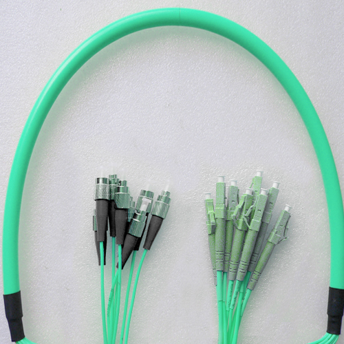 8 Fiber FC/UPC to LC/UPC Patch Cord OM3 50/125 Multimode