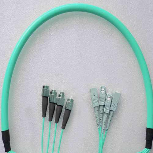 4 Fiber FC/UPC to SC/UPC Patch Cord OM3 50/125 Multimode