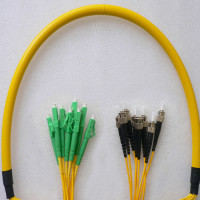 8 Fiber LC/APC to ST/UPC Patch Cord OS2 9/125 Singlemode