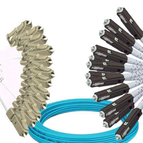 12 Fiber LC/UPC to MU/UPC Patch Cord OM4 50/125 Multimode
