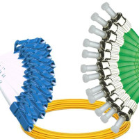 12 Fiber LC/UPC to ST/APC Patch Cord OS2 9/125 Singlemode