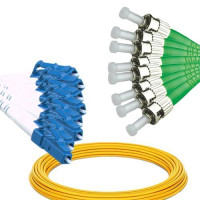 8 Fiber LC/UPC to ST/APC Patch Cord OS2 9/125 Singlemode