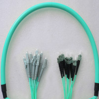 8 Fiber LC/UPC to ST/UPC Patch Cord OM3 50/125 Multimode