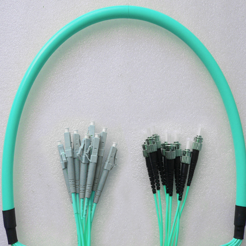 8 Fiber LC/UPC to ST/UPC Patch Cord OM4 50/125 Multimode