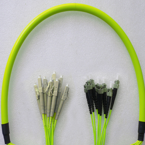 8 Fiber LC/UPC to ST/UPC Patch Cord OM5 50/125 Multimode