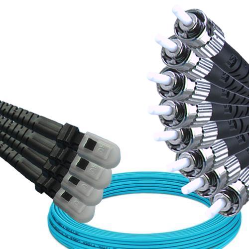 8 Fiber MTRJ/UPC to ST/UPC Patch Cord OM3 50/125 Multimode