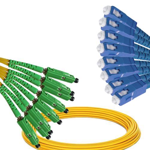 8 Fiber MU/APC to SC/UPC Patch Cord OS2 9/125 Singlemode
