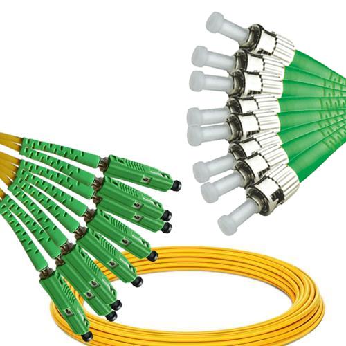 8 Fiber MU/APC to ST/APC Patch Cord OS2 9/125 Singlemode