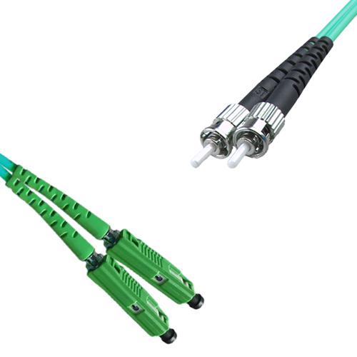 MU/APC to ST/UPC Patch Cord OM4 50/125 Multimode Duplex