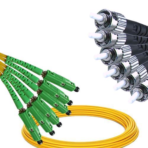 6 Fiber MU/APC to ST/UPC Patch Cord OS2 9/125 Singlemode