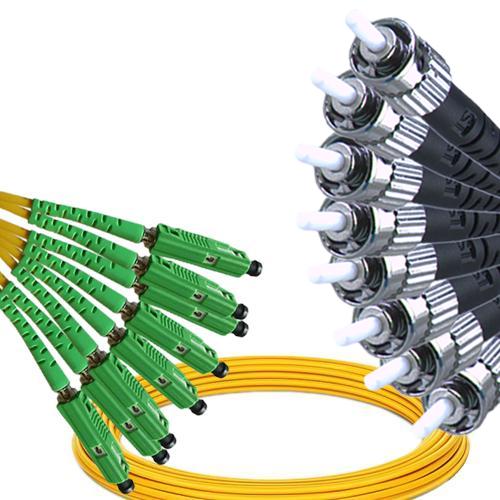 8 Fiber MU/APC to ST/UPC Patch Cord OS2 9/125 Singlemode
