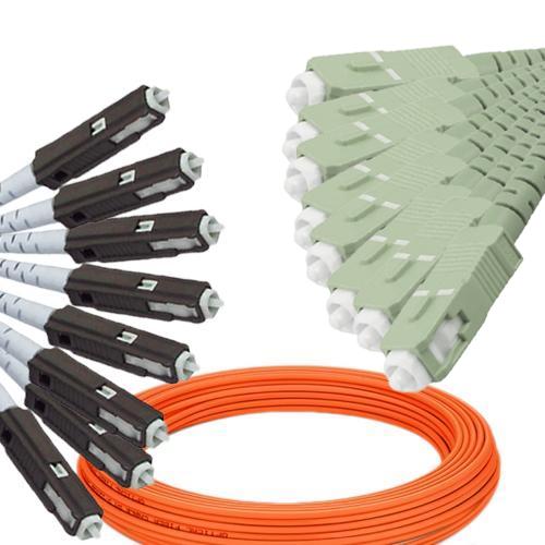 8 Fiber MU/UPC to SC/UPC Patch Cord OM2 50/125 Multimode