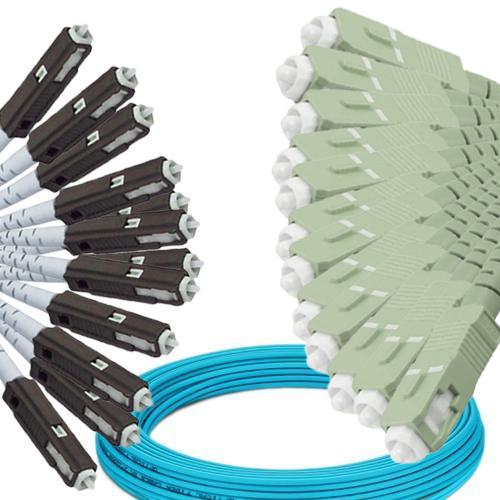 12 Fiber MU/UPC to SC/UPC Patch Cord OM3 50/125 Multimode