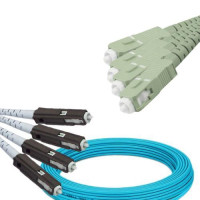 4 Fiber MU/UPC to SC/UPC Patch Cord OM3 50/125 Multimode
