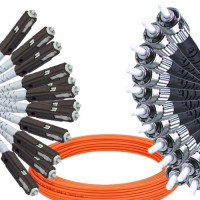 12 Fiber MU/UPC to ST/UPC Patch Cord OM2 50/125 Multimode