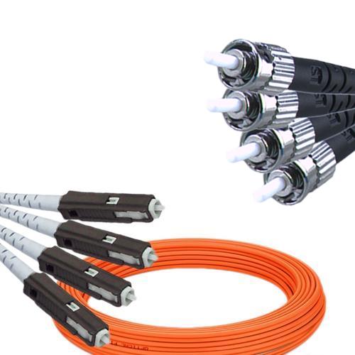 4 Fiber MU/UPC to ST/UPC Patch Cord OM2 50/125 Multimode